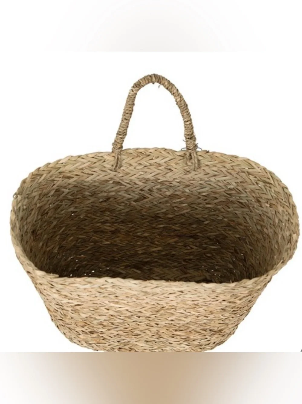 CREATIVE CO-OP NWT Handwoven Seagrass Wall Mount Basket with Handle